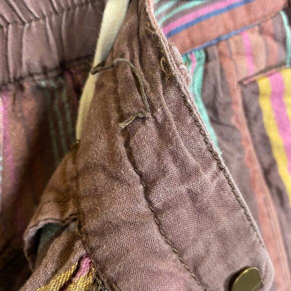 Free People Kahuna Harem Shorts Cotton Boho Striped Drawstring Pockets Size S - Picture 10 of 13